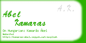 abel kamaras business card