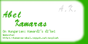 abel kamaras business card